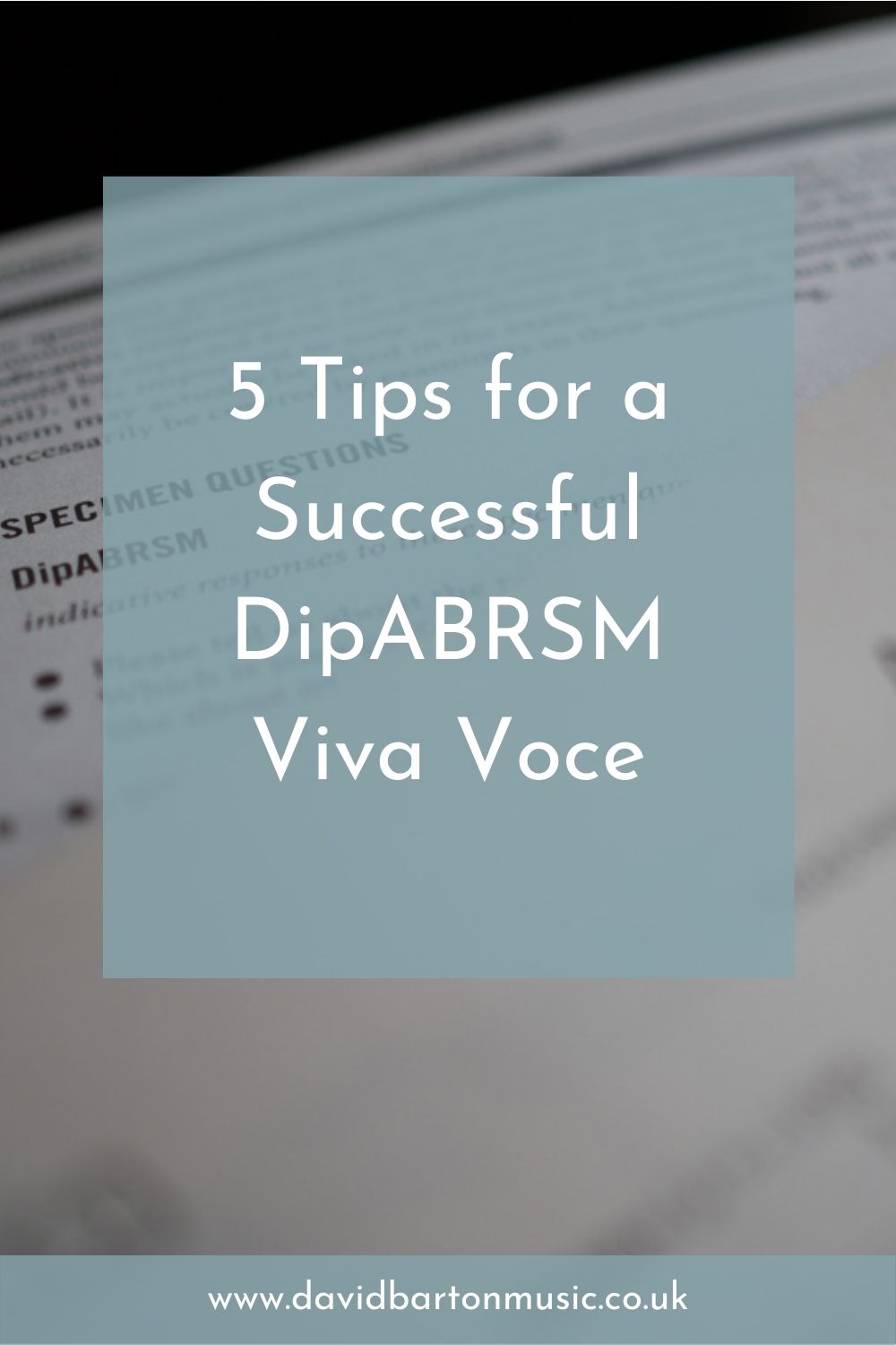 5 Tips for a Successful DipABRSM Viva Voce - Pinterest Graphic