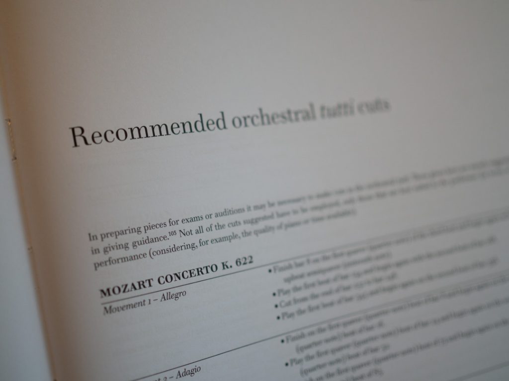 Recommended orchestral tutti for clarinet