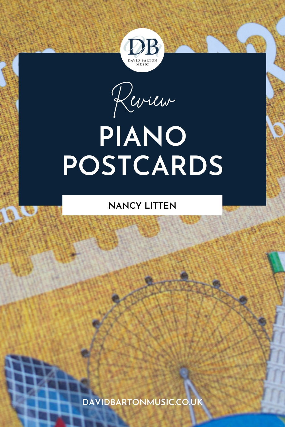 Review: Piano Postcards (Nancy Litten) - Pinterest Graphic