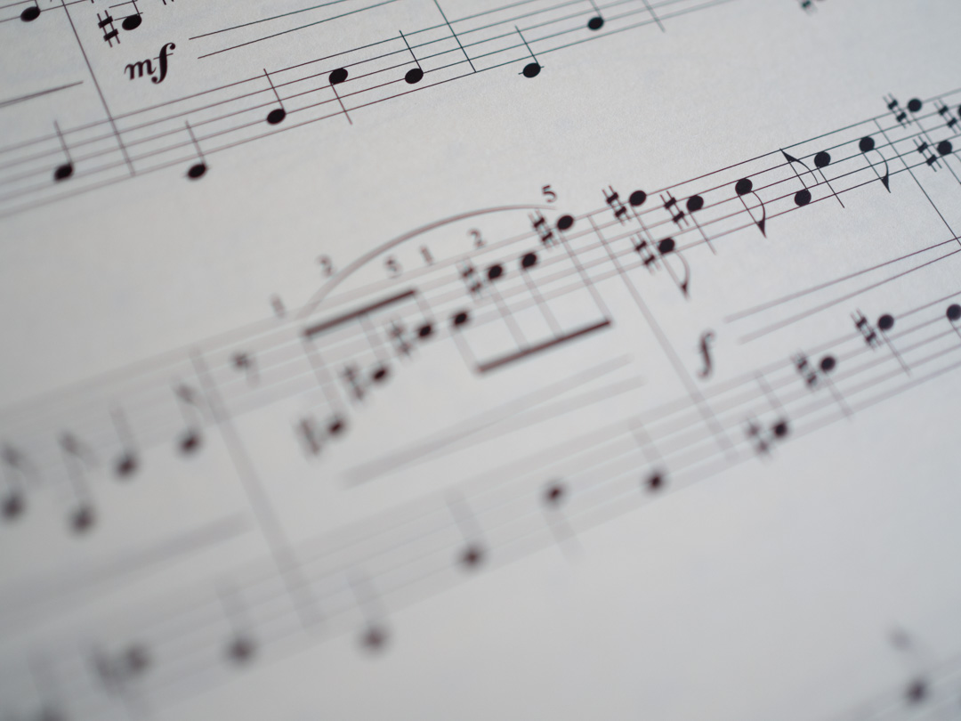 A sample page of piano sheet music from My Forest Notebook by Angeline Bell