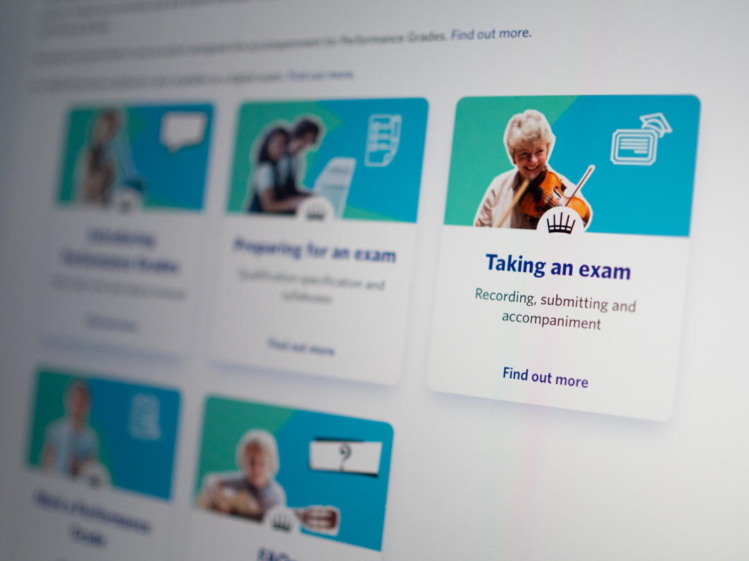 ABRSM website showing information about performance grade music exams